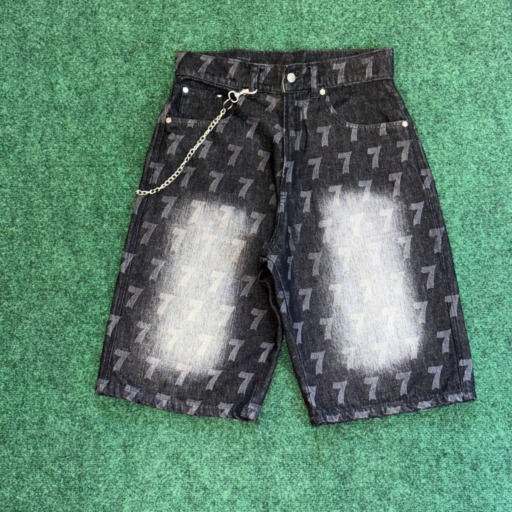 La'Douleur7 "Survive, Thrive, Repeat" Denim Jorts