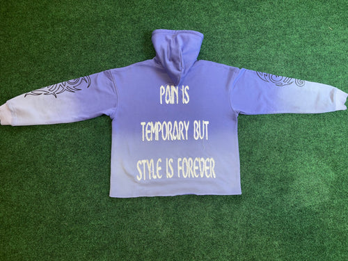 LILAC FADE "STYLE IS FOREVER" CROPPED HOODIE
