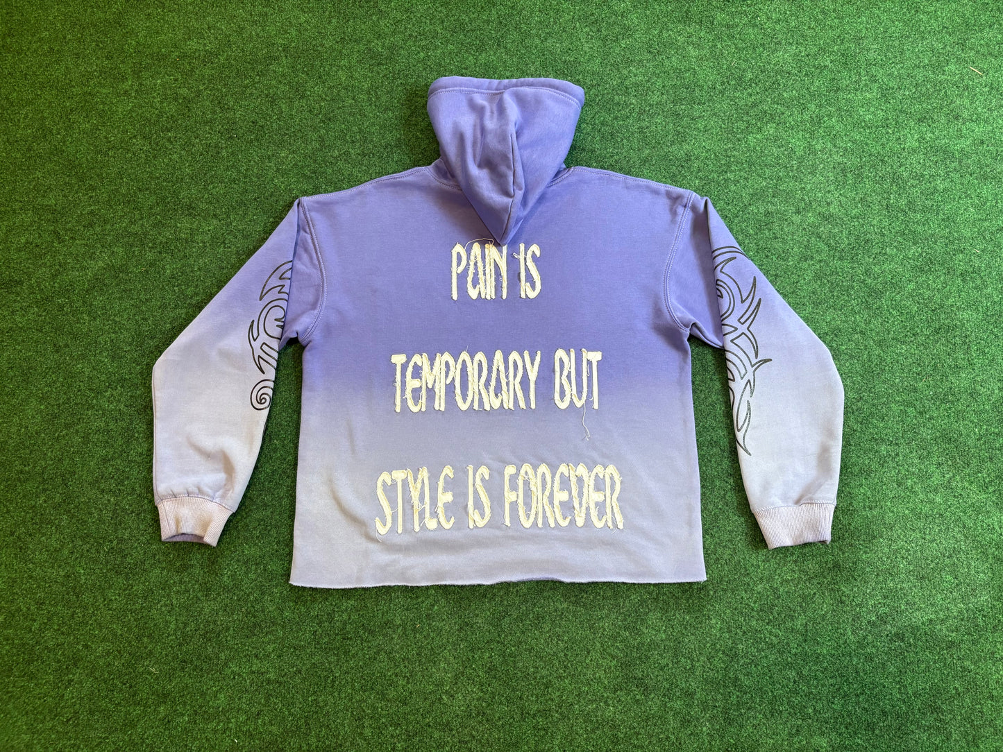 LILAC FADE "STYLE IS FOREVER" CROPPED HOODIE