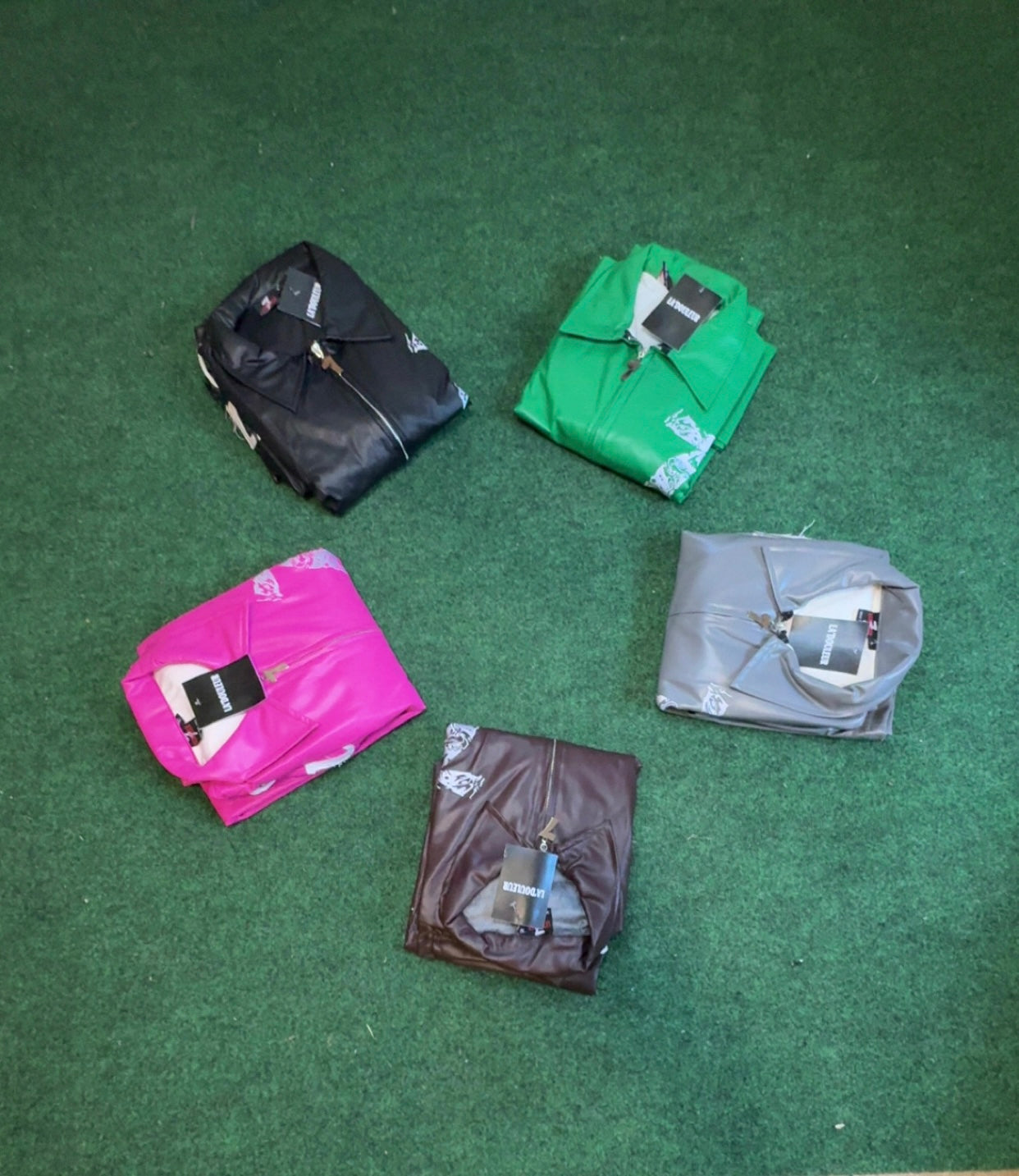 2 PIECE FAUX LEATHER SET (BLACK)